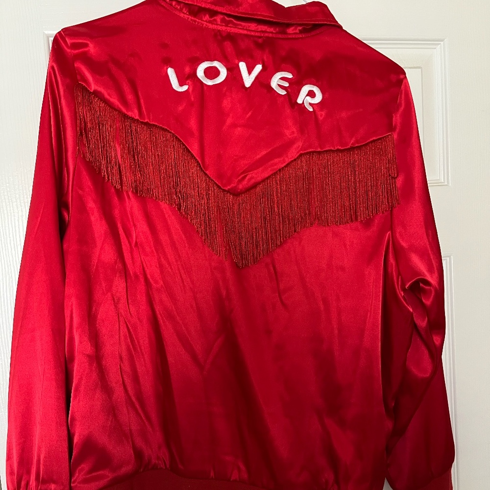 Valfre' LOVER satin jacket with fringe detail